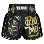 TUFF Muay Thai Shorts Singha Yantra with War Flag MSC117