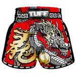 TUFF Muay Thai Shorts Red Chinese Dragon MSC116