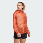 adidas Terrex Agravic Packable Womens Running Rain Jacket Orange Lightweight