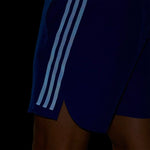 adidas Run Icons 3-Stripes Mens Running Shorts Blue Reflective Pockets