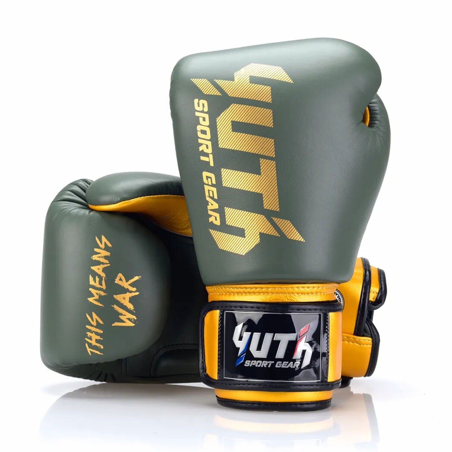 Yuth Gold Leather Muay Thai Boxing Gloves Adult