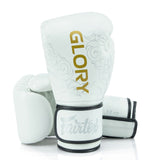 Fairtex X Glory Leather Kickboxing Gloves Muay Thai Black / White