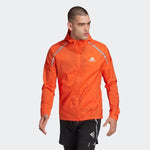 adidas Marathon Running Jacket Mens WIND.RDY Orange Blue