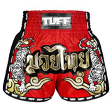 TUFF Muay Thai Shorts Red Twin Tiger MSC122