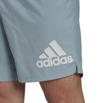 adidas Run It 3 Stripes Running Shorts Mens Grey Fitness Gym