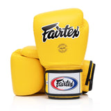 Fairtex BGV1 Leather Muay Thai Boxing Gloves Yellow