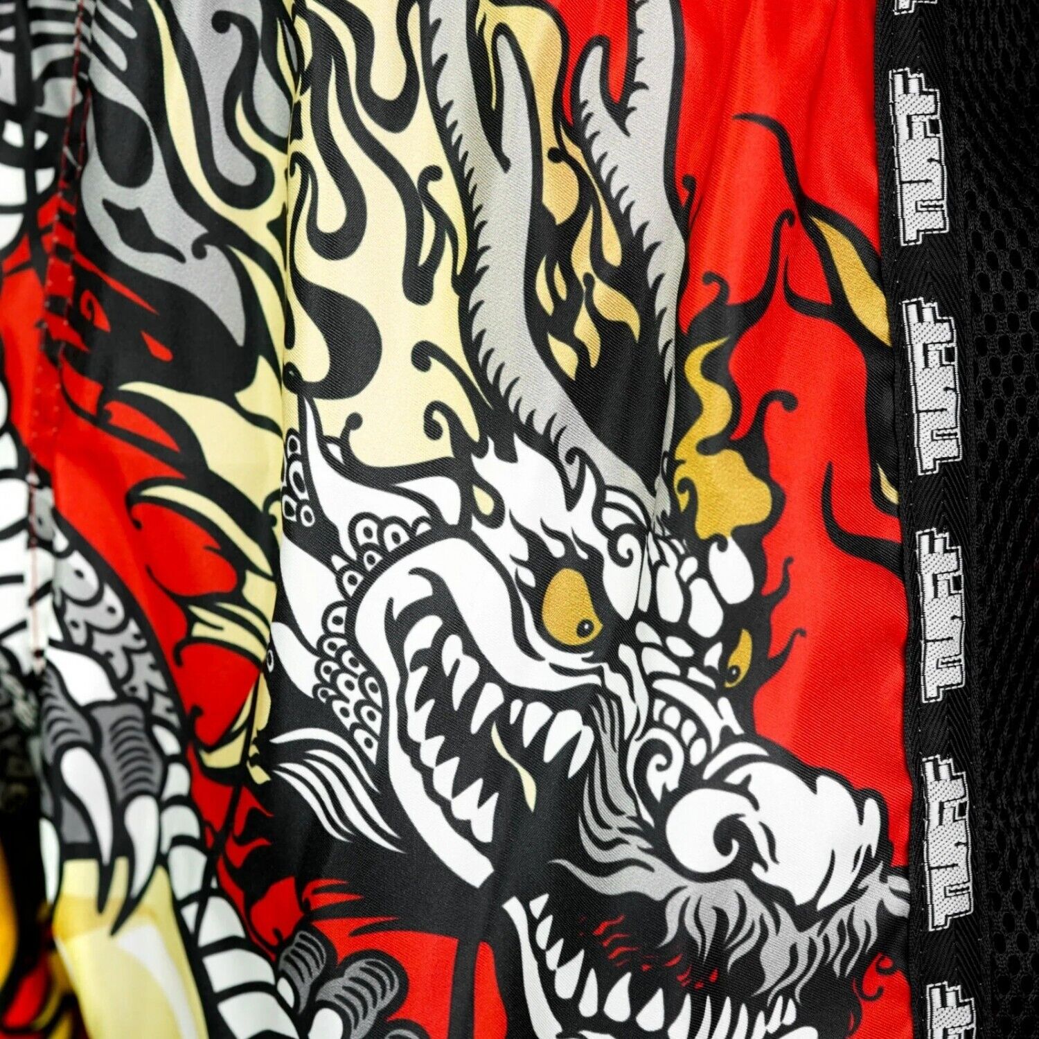 TUFF Muay Thai Shorts Red Chinese Dragon MSC116