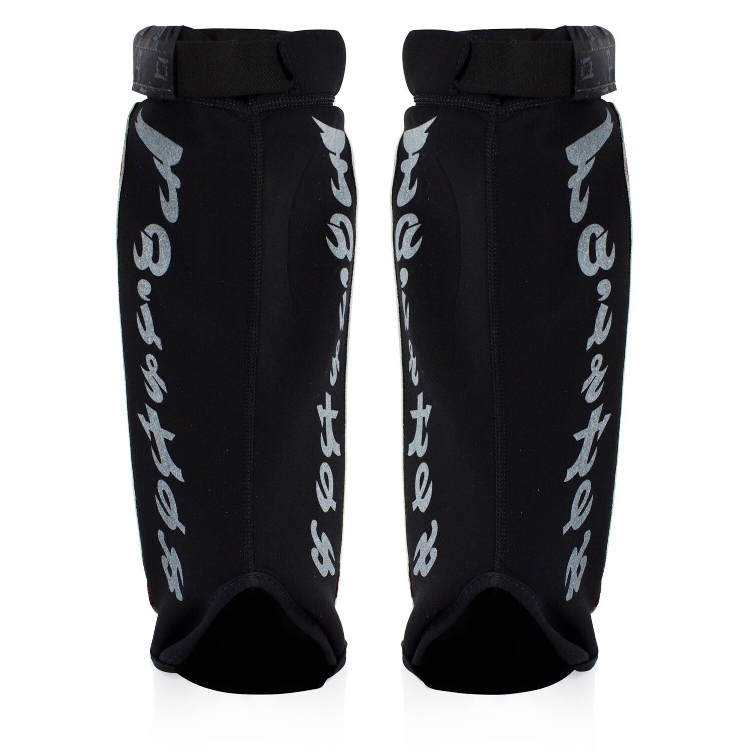 Fairtex SP6 MMA Style Shin Guards Muay Thai Shin Pads Black White Red Kickboxing