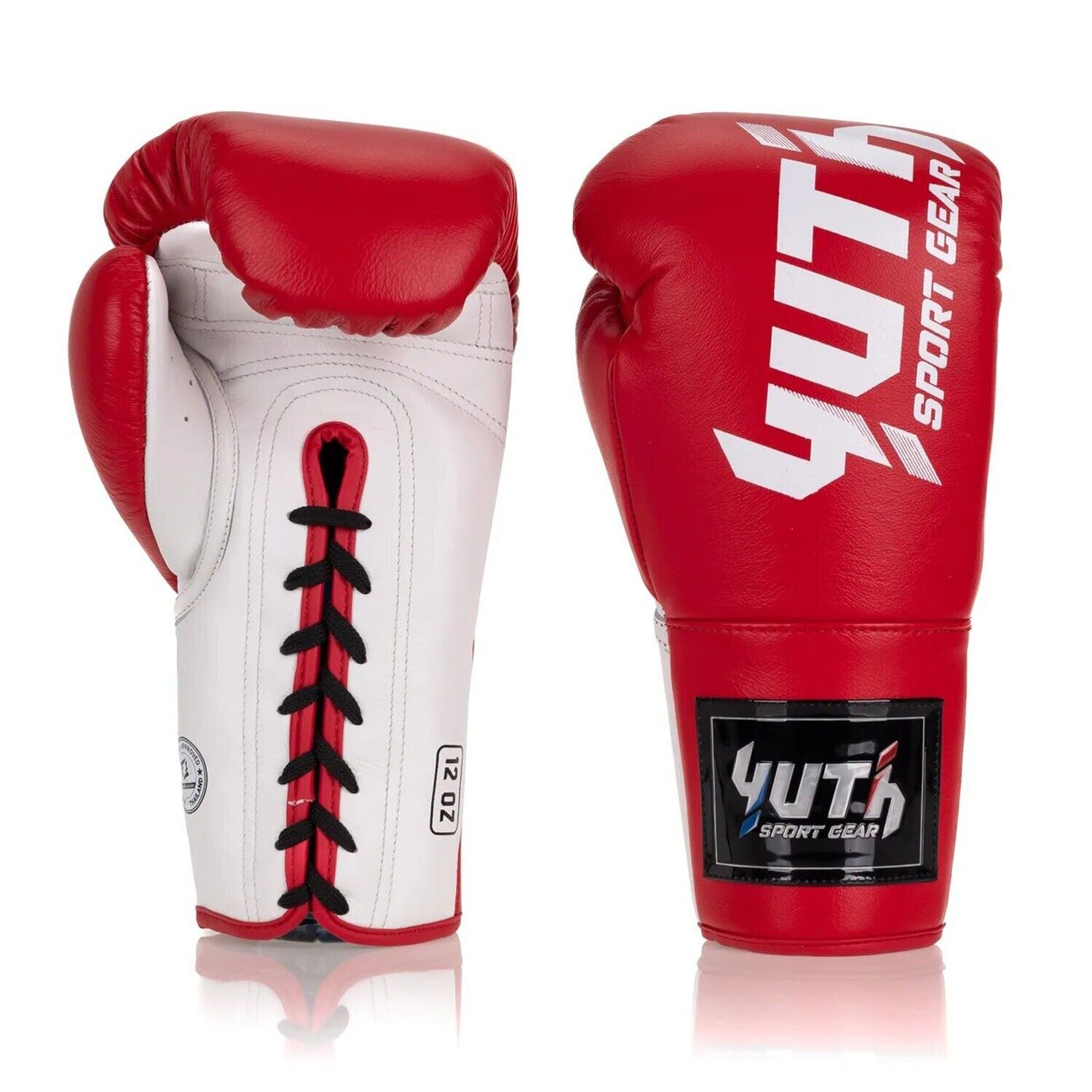 Yuth Lace Up Leather Competition Muay Thai Boxing Gloves Adult