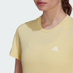 adidas Run It Tee Womens Running Top Ladies Fitness T-Shirt Yellow Aeroready