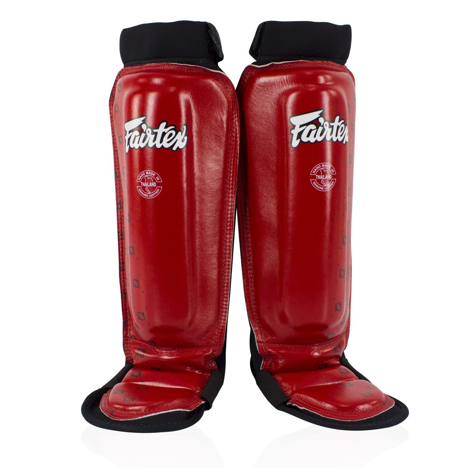 Fairtex SP6 MMA Style Shin Guards Muay Thai Shin Pads Black White Red Kickboxing