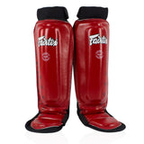 Fairtex SP6 MMA Style Shin Guards Muay Thai Shin Pads Black White Red Kickboxing