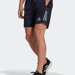 adidas Own The Run Running Shorts Breathable Reflective Zip Pocket Navy Mens