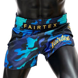 Fairtex Golden Jubilee Luster Muay Thai Shorts Blue BS1916