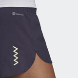 adidas RunFast Womens Navy Running Shorts Aeroready Pocket Reflective Breathable