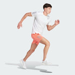 adidas Own The Run Mens Running Shorts Coral Breathable Reflective Zip Pockets