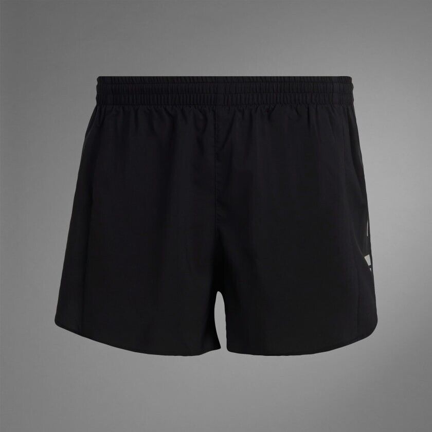 adidas Own The Run Split Running Shorts Mens Black Lightweight Reflective