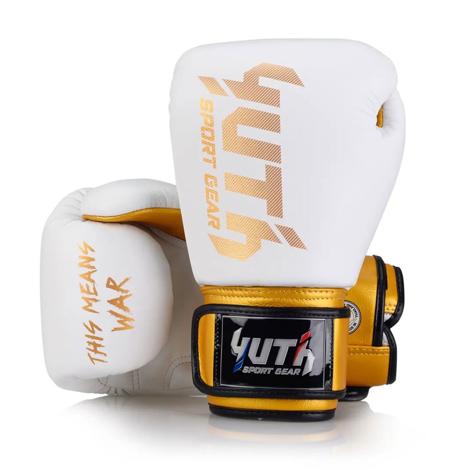 Yuth Gold Leather Muay Thai Boxing Gloves Adult