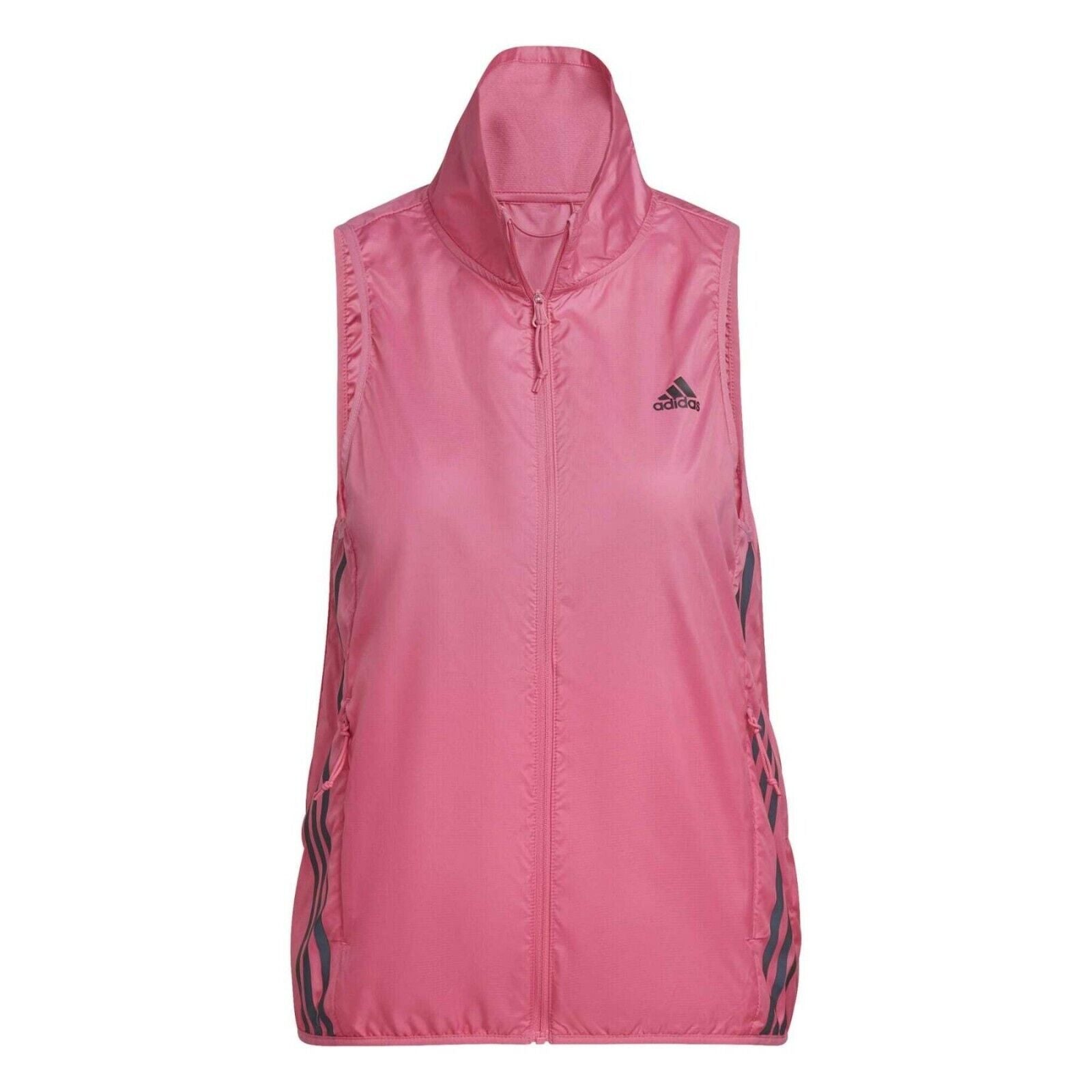 adidas Run Icons 3-Stipes Womens Running Gilet Lightweight Wind Resistant Jacket