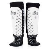 Fairtex SP6 MMA Style Shin Guards Muay Thai Shin Pads Black White Red Kickboxing