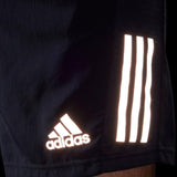 adidas Own The Run Running Shorts Breathable Reflective Zip Pocket Navy Mens