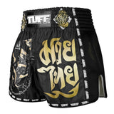 TUFF Muay Thai Shorts Singha Yantra with War Flag MSC117