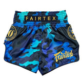 Fairtex Golden Jubilee Luster Muay Thai Shorts Blue BS1916