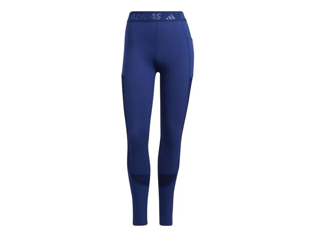 adidas Techfit Warm Running Tights Womens Blue Black Ladies Fitness Leggings