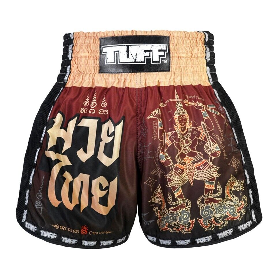 TUFF Muay Thai Shorts Yant Narai Turning The Land Retro Fit