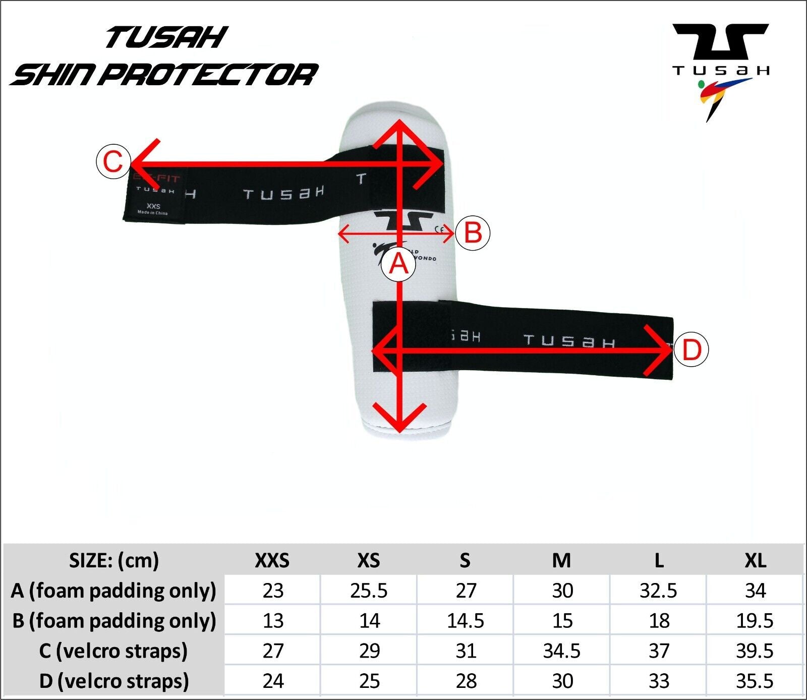 Tusah WT Taekwondo Shin Guards