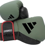 adidas Combat 50 Boxing Gloves Khaki Green