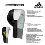 adidas Kids Boxing Gloves Speed 50 Black Junior Youth