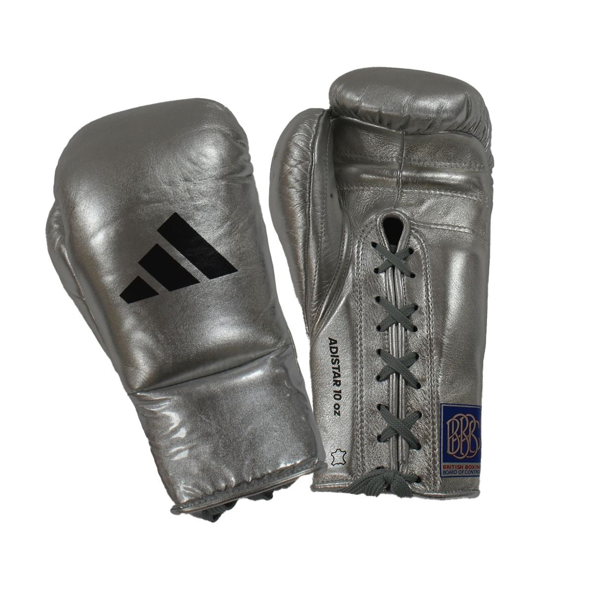 adidas AdiStar 3.0 Leather Pro Boxing Gloves BBBC Approved Metallic